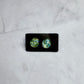 Green Iridescent Tidal Wave Stud Earring