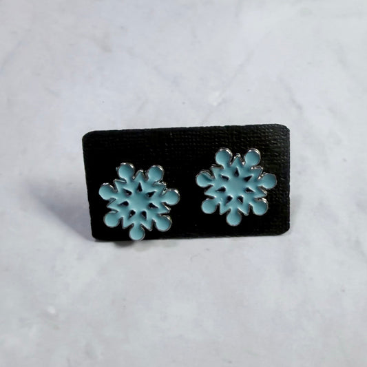 Blue Snowflake Stud Earring V2