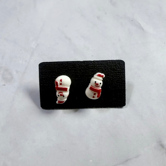 Snowman Resin Stud Earring