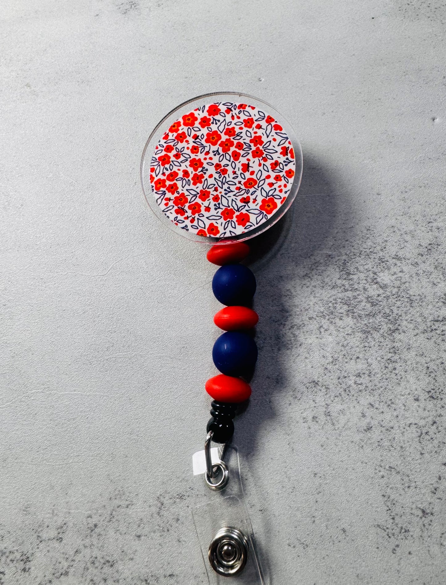 Red Poppy v1 Badge Reel with Clip