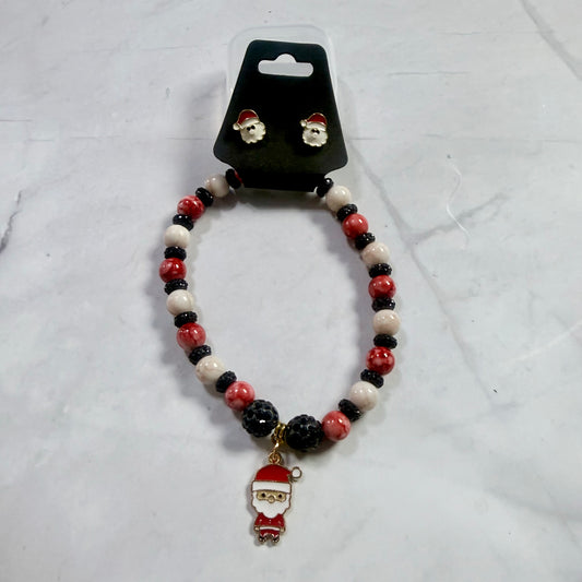 Santa Bracelet and Earring Set