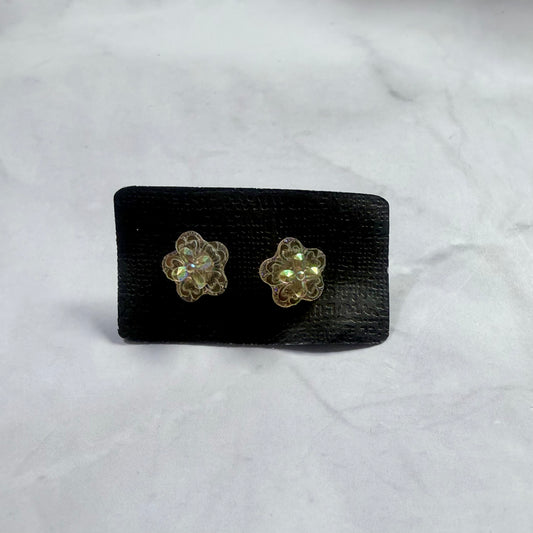Orange Iridescent Stud Earring