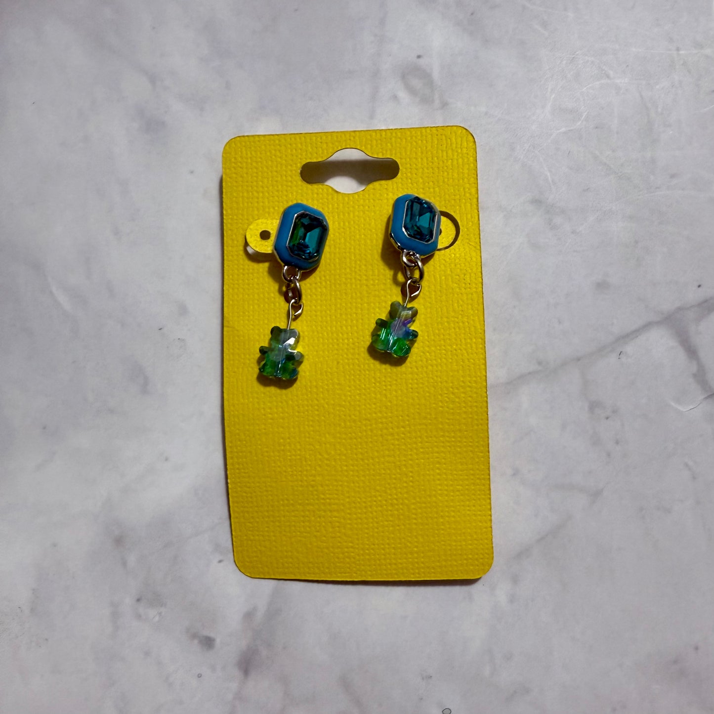 Blue Square Bear Dangle