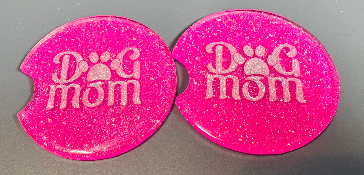 Dog Mom Car Coaster Set