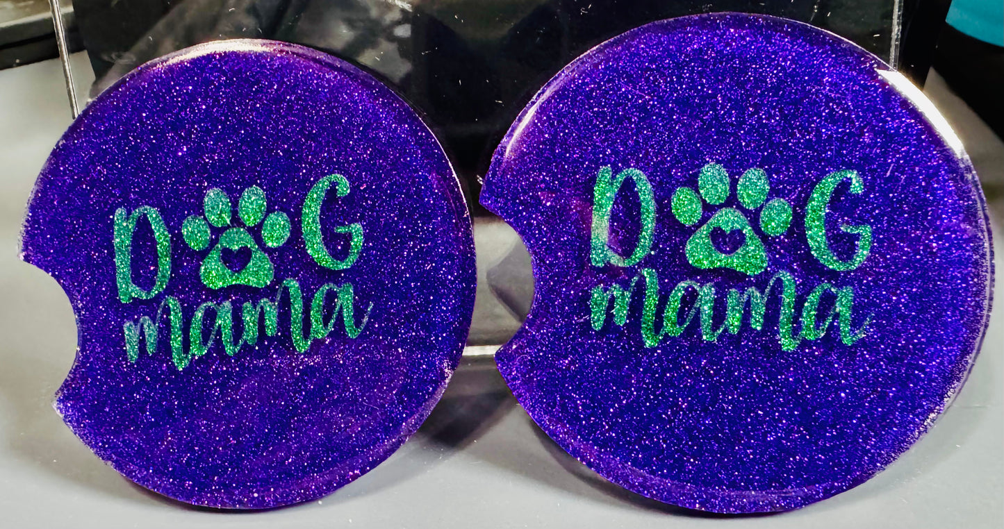 Dog Mom Car Coaster Set