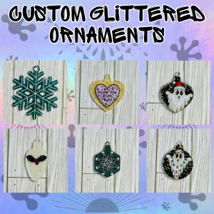 Custom Glittered Ornament (Made to Order)