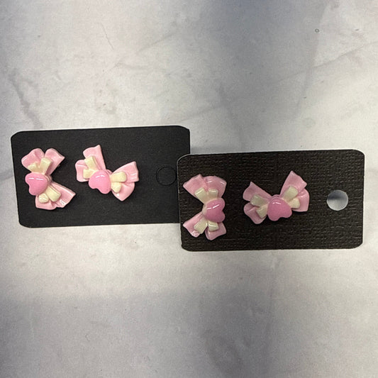 Heart Bow Stud Earring
